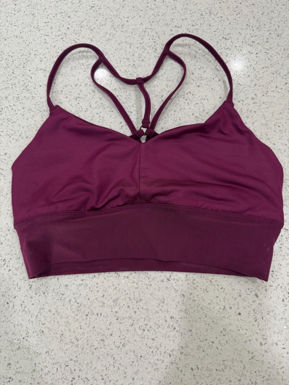 ALO Yoga Strappy Sports Bra in Plum